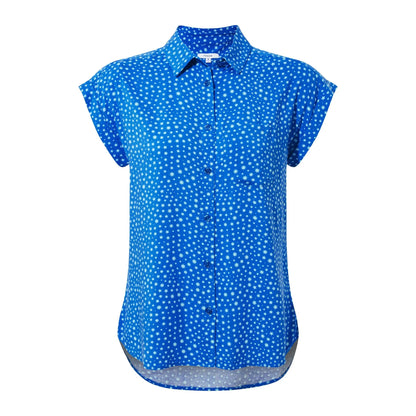 Mykonos Blue - Front - TOG24 Womens-Ladies Alston Stars Capped Sleeved Shirt