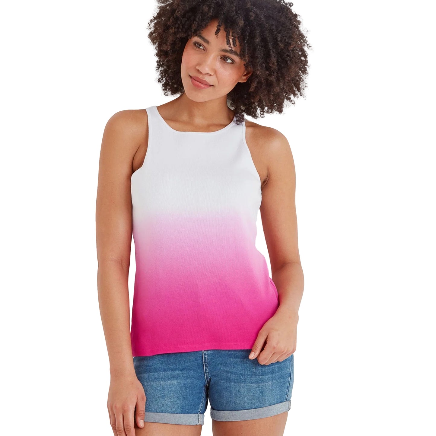 Hibiscus Pink - Side - TOG24 Womens-Ladies Louise Colour Gradient Tank Top