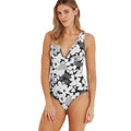 White-Black - Side - TOG24 Womens-Ladies Kady Floral One Piece Swimsuit