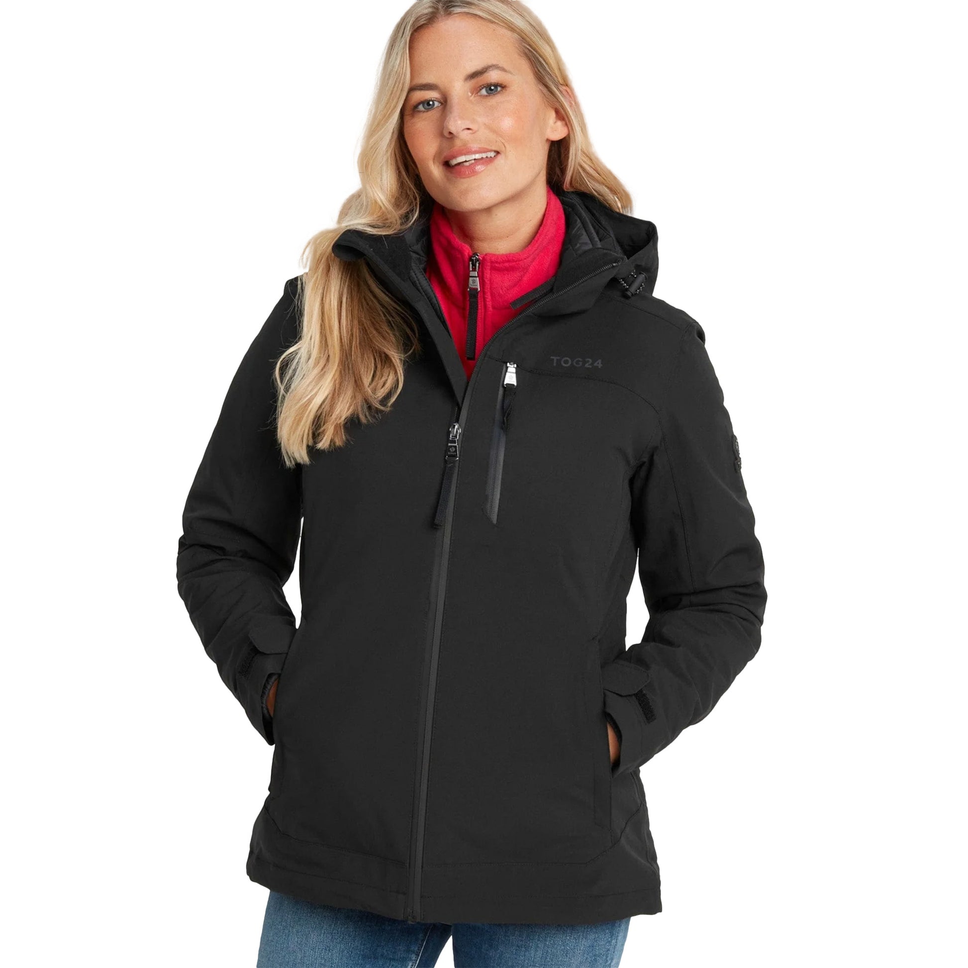 Black - Side - TOG24 Womens-Ladies Beverly 3 in 1 Waterproof Jacket