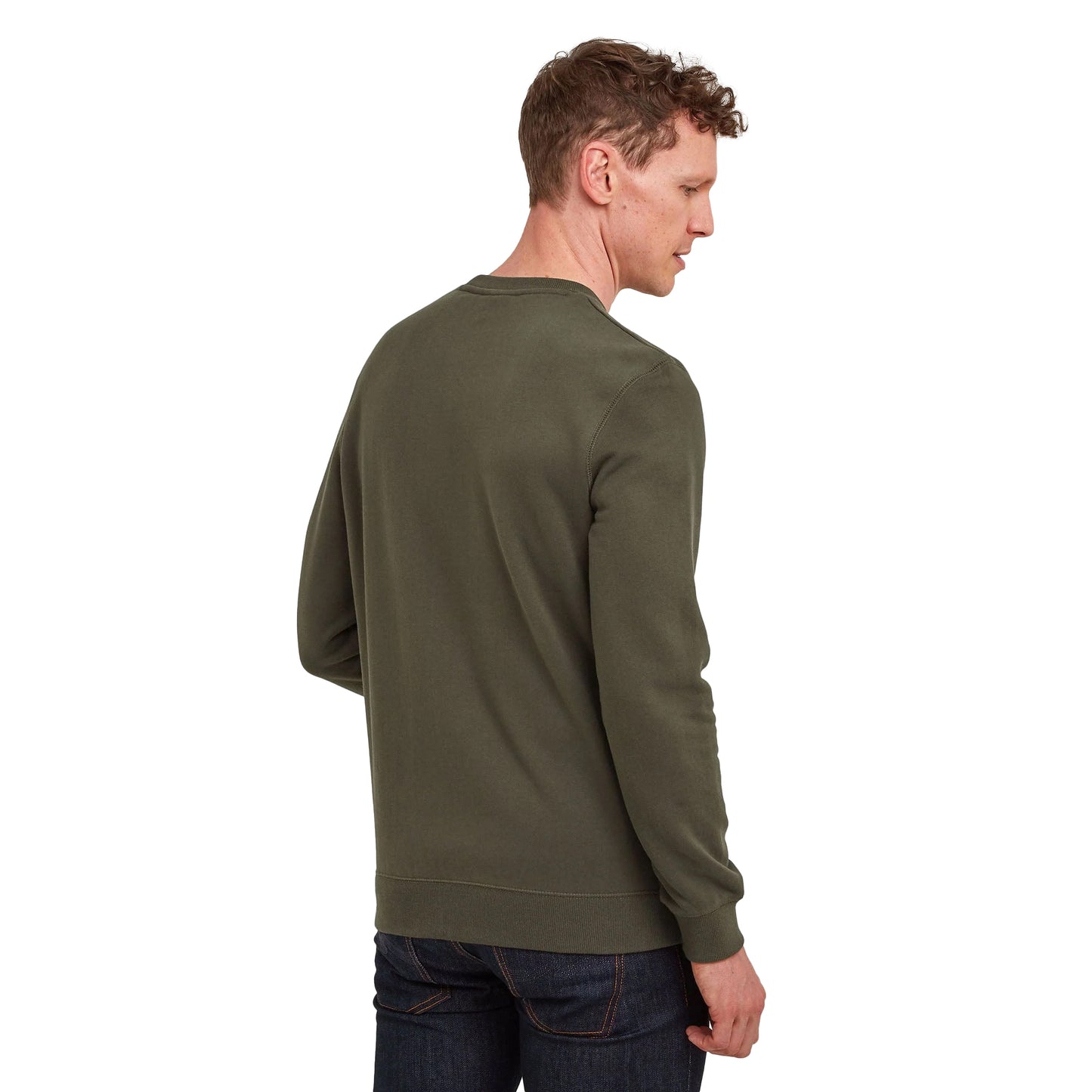Dark Khaki - Back - TOG24 Mens Mellor Crew Neck Sweatshirt