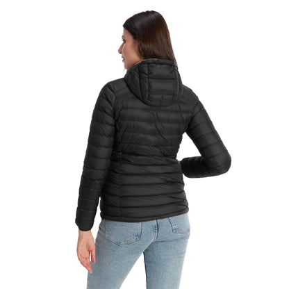 Black - Back - TOG24 Womens-Ladies Drax Hooded Down Jacket