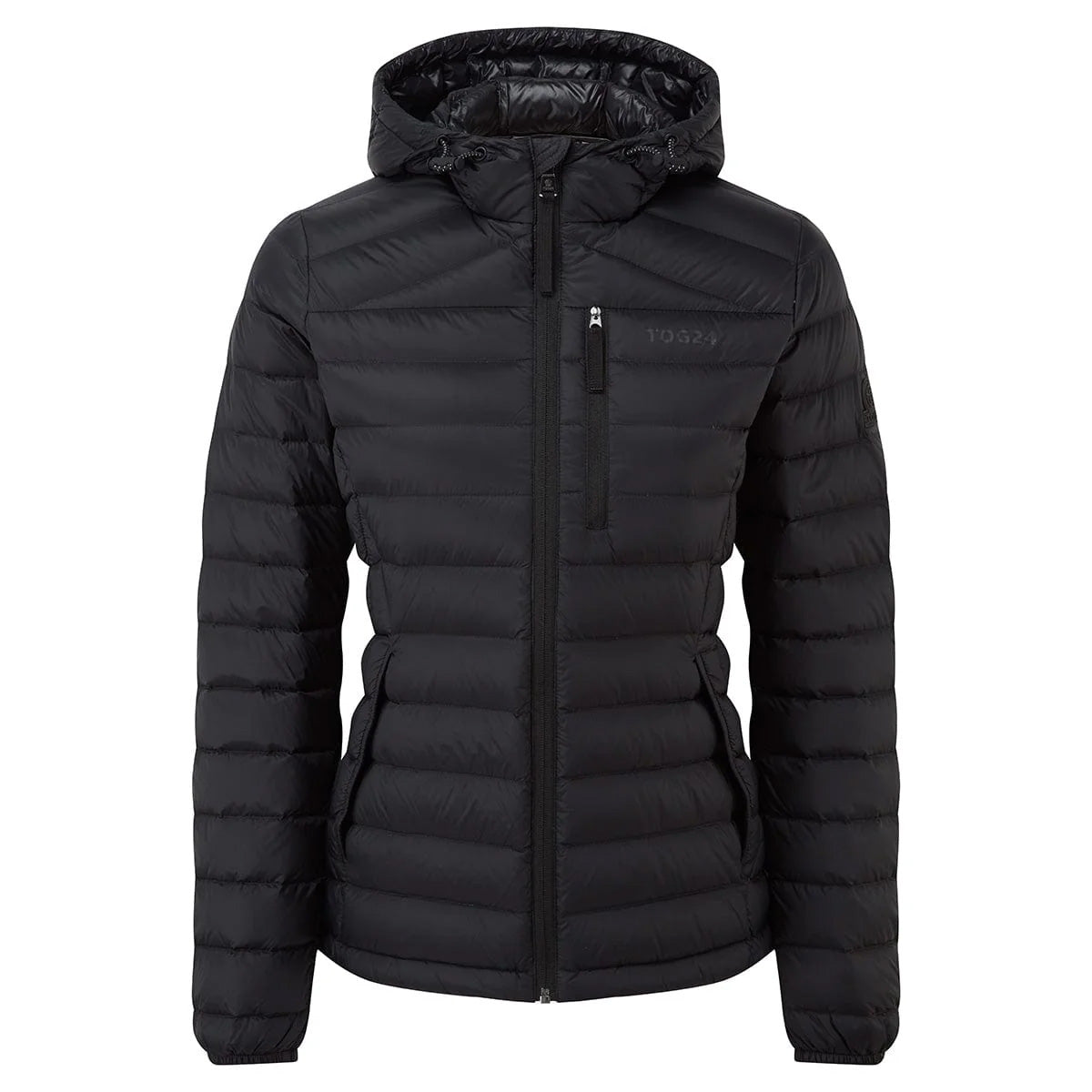 Black - Front - TOG24 Womens-Ladies Drax Hooded Down Jacket