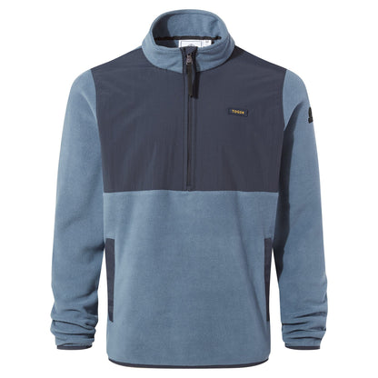 Steel Blue-Dark Indigo - Front - TOG24 Mens Herwick Half Zip Fleece Top