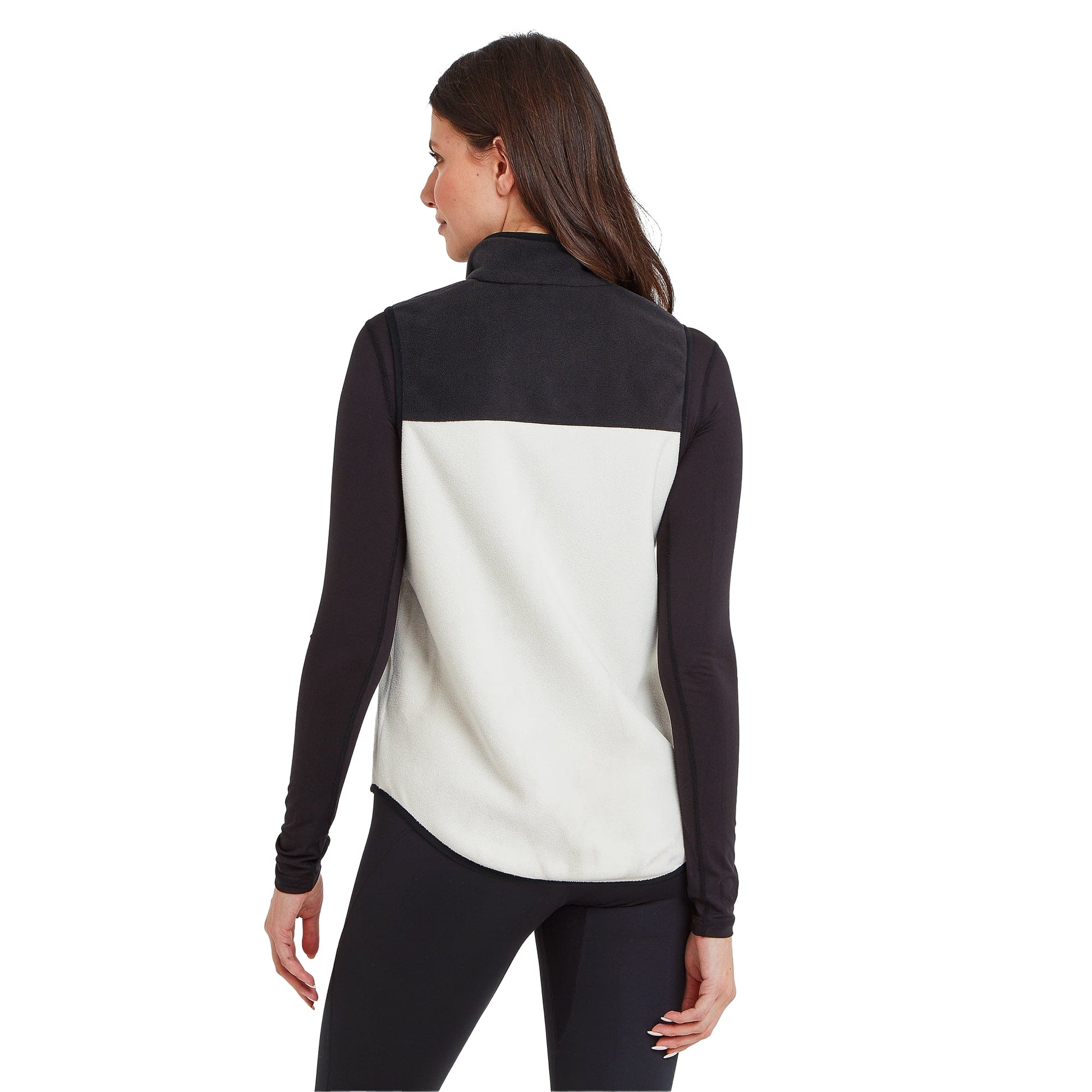 Vanilla-Black - Back - TOG24 Womens-Ladies Sarel Fleece Gilet