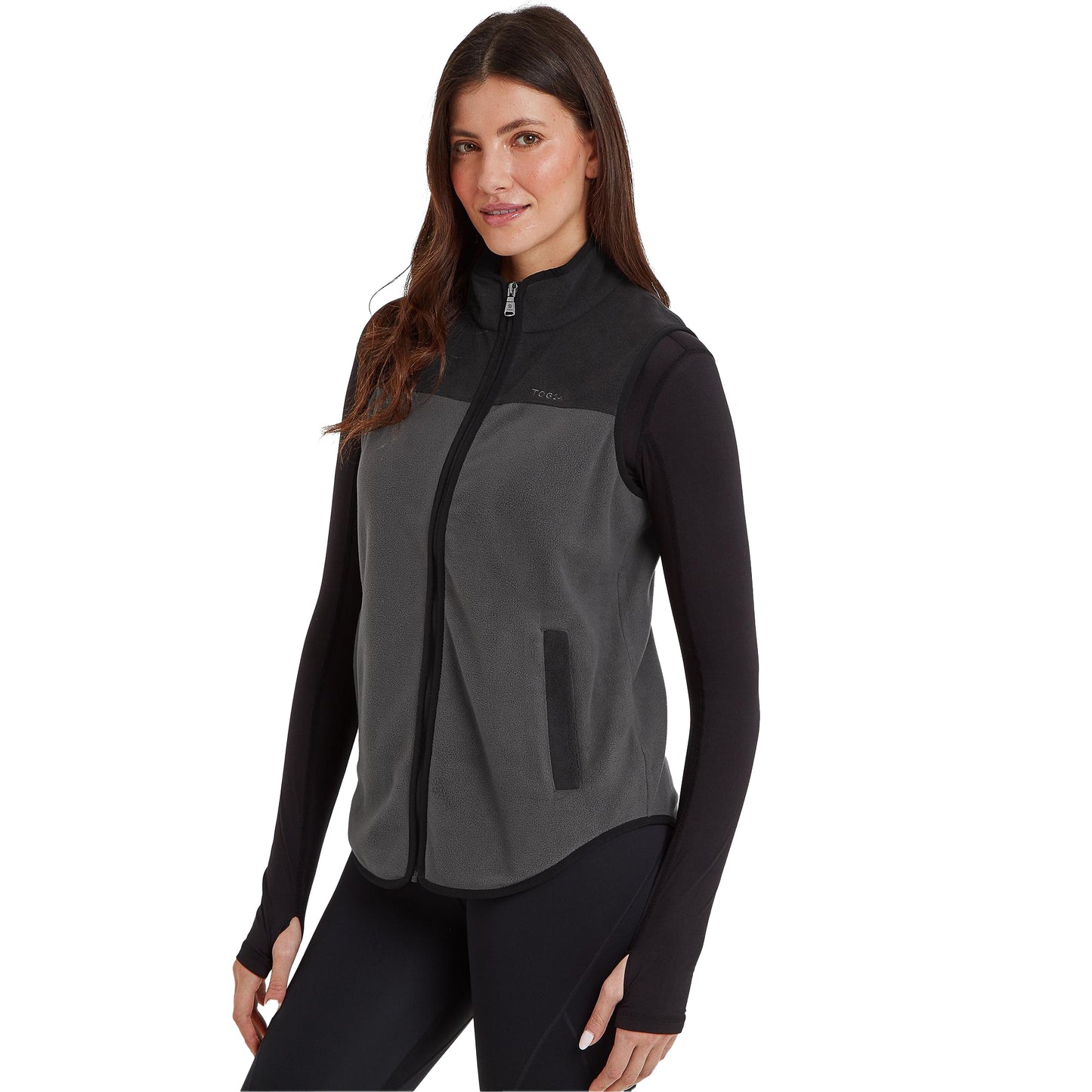 Washed Black-Black - Side - TOG24 Womens-Ladies Sarel Fleece Gilet