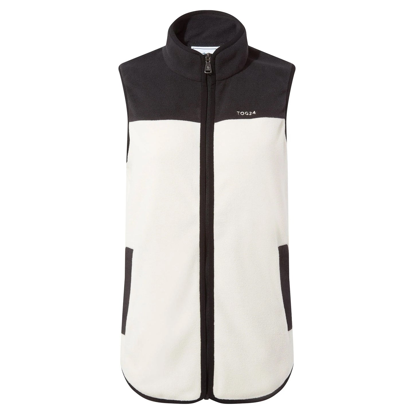 Vanilla-Black - Front - TOG24 Womens-Ladies Sarel Fleece Gilet