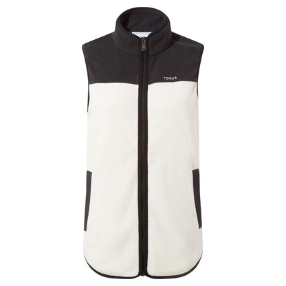 Vanilla-Black - Front - TOG24 Womens-Ladies Sarel Fleece Gilet