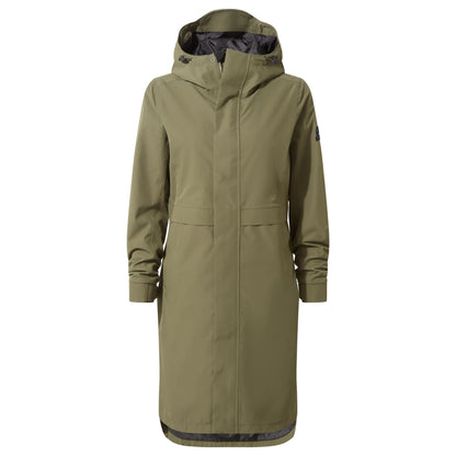 Khaki Green - Front - TOG24 Womens-Ladies Saunter Long Waterproof Jacket