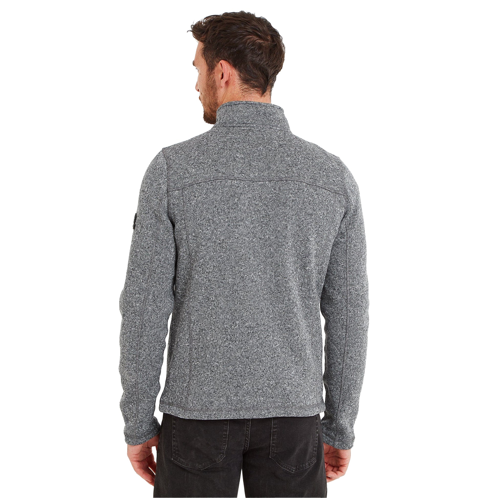 Dark Grey Marl - Back - TOG24 Mens Sedman Knitlook Fleece Jacket