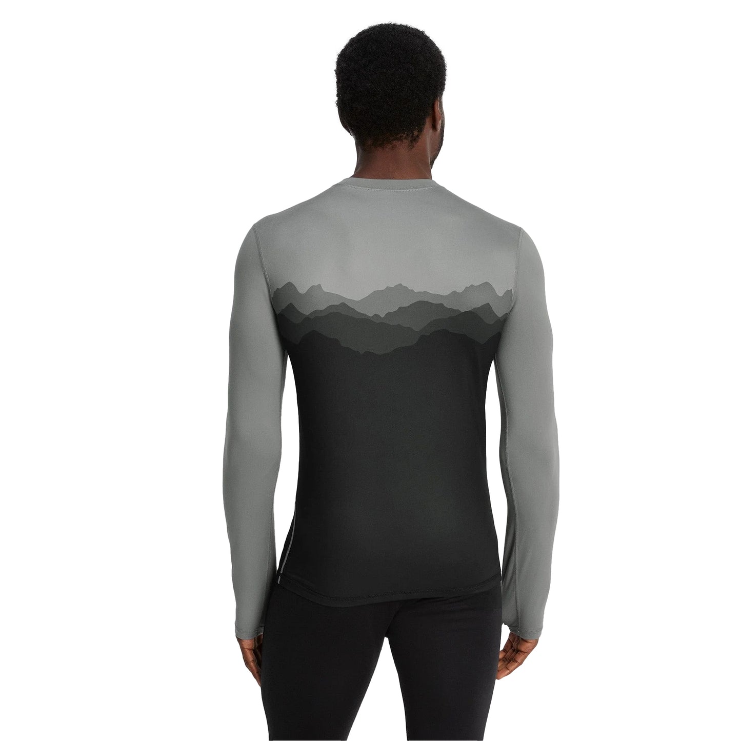 Grey - Back - TOG24 Mens Snowdon Mountain Crew Neck Thermal Top