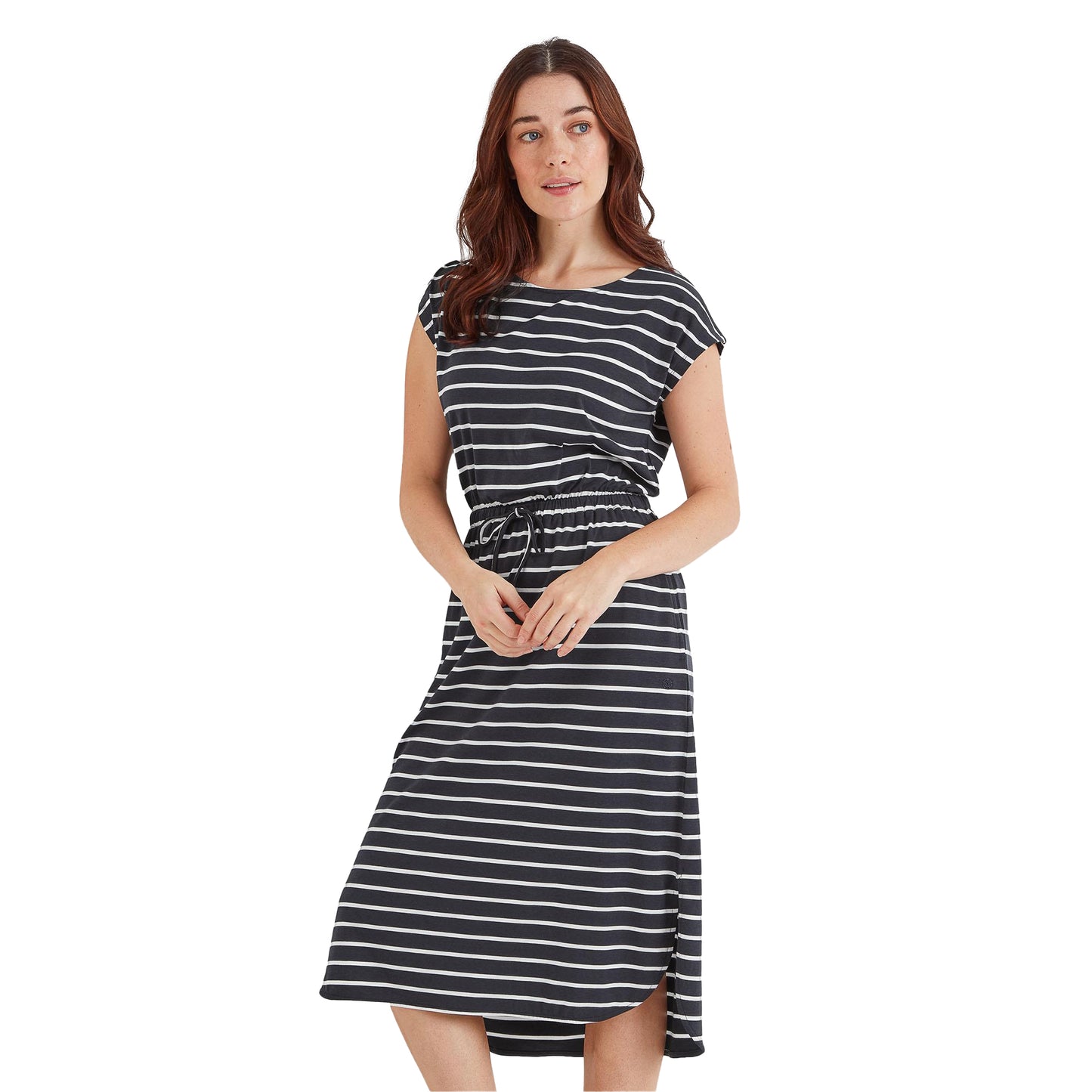 Dark Indigo - Side - TOG24 Womens-Ladies Frankie Stripe Jersey Dress