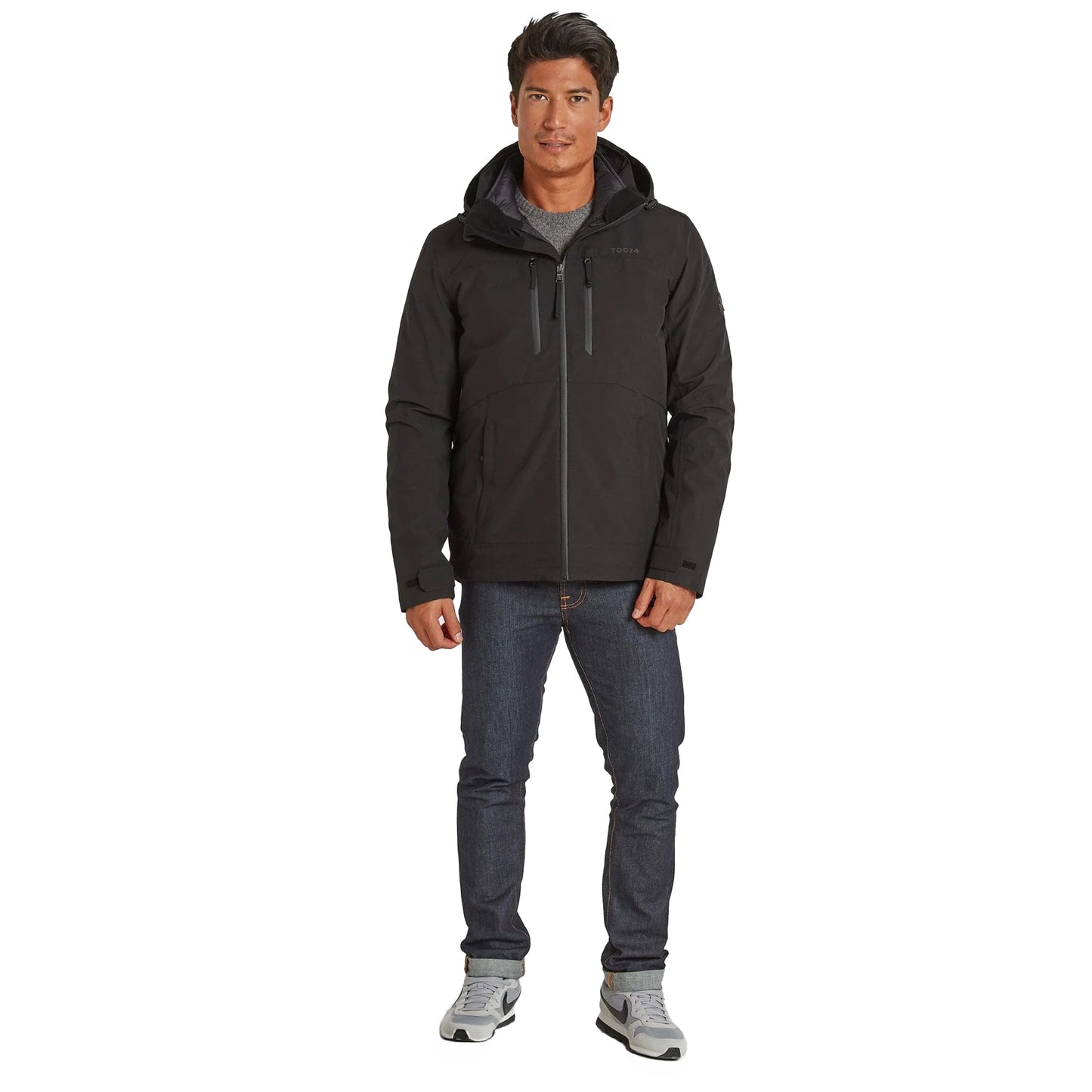 Black - Side - TOG24 Mens Denton 3 in 1 Waterproof Jacket