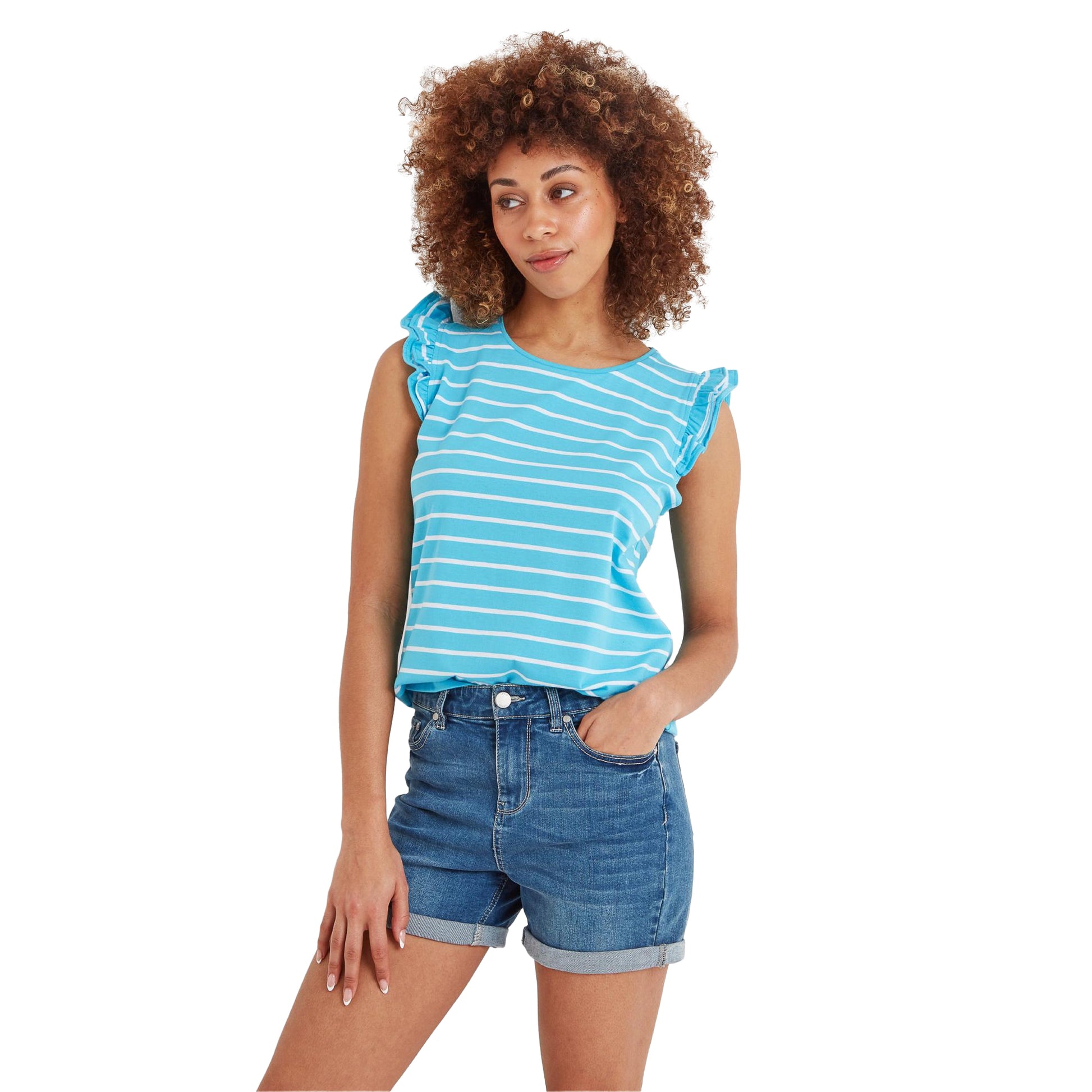Blue Tide - Side - TOG24 Womens-Ladies Maribel Stripe T-Shirt