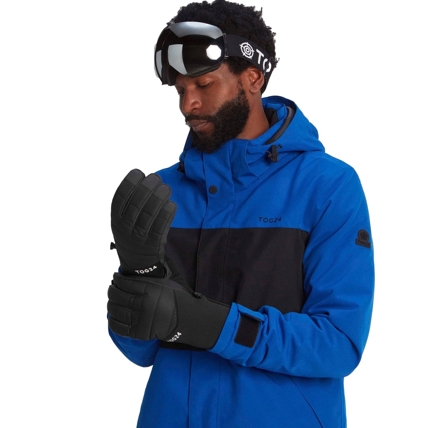 Black - Back - TOG24 Unisex Adult Adventure Ski Gloves