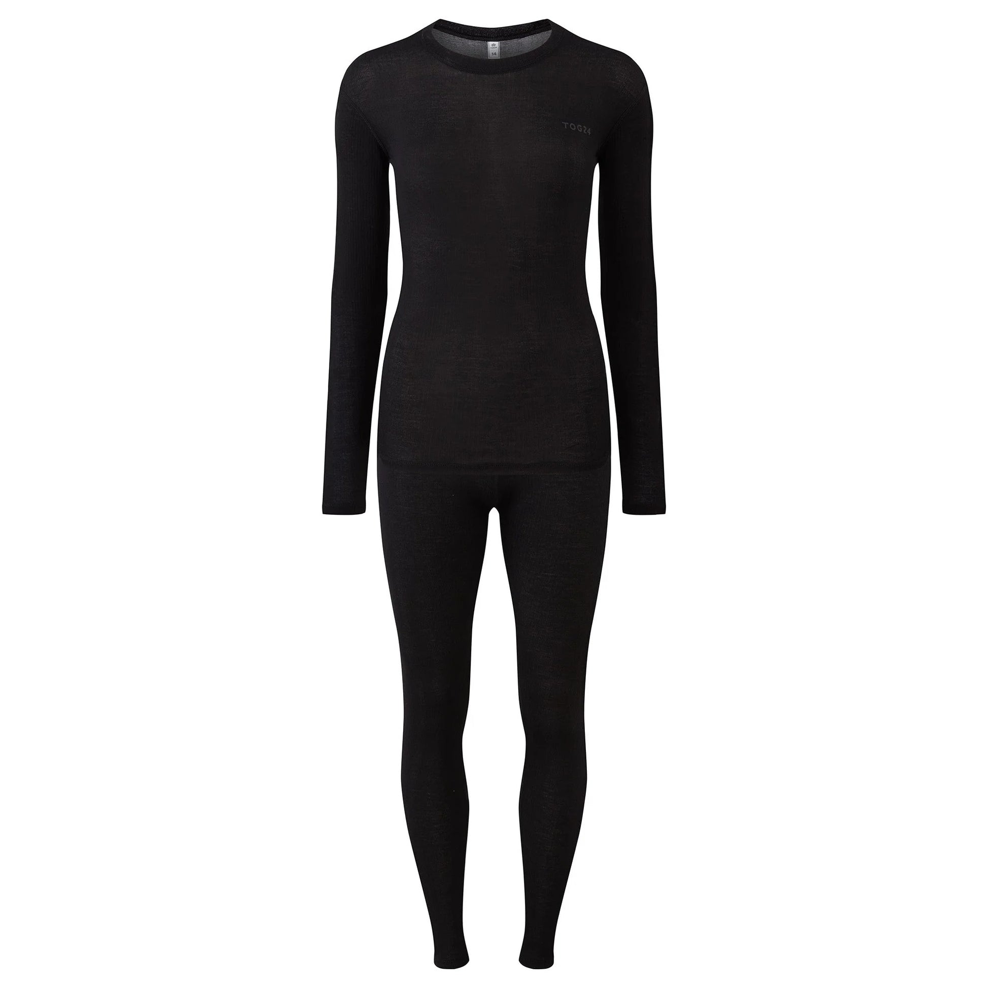 Black - Front - TOG24 Womens-Ladies Darley Base Layer Set