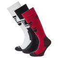 Black-Dark Pink-Optic White - Front - TOG24 Bergenz Ski Socks (Pack of 3)