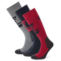 Dark Indigo-Dark Pink-Light Grey - Front - TOG24 Bergenz Ski Socks (Pack of 3)
