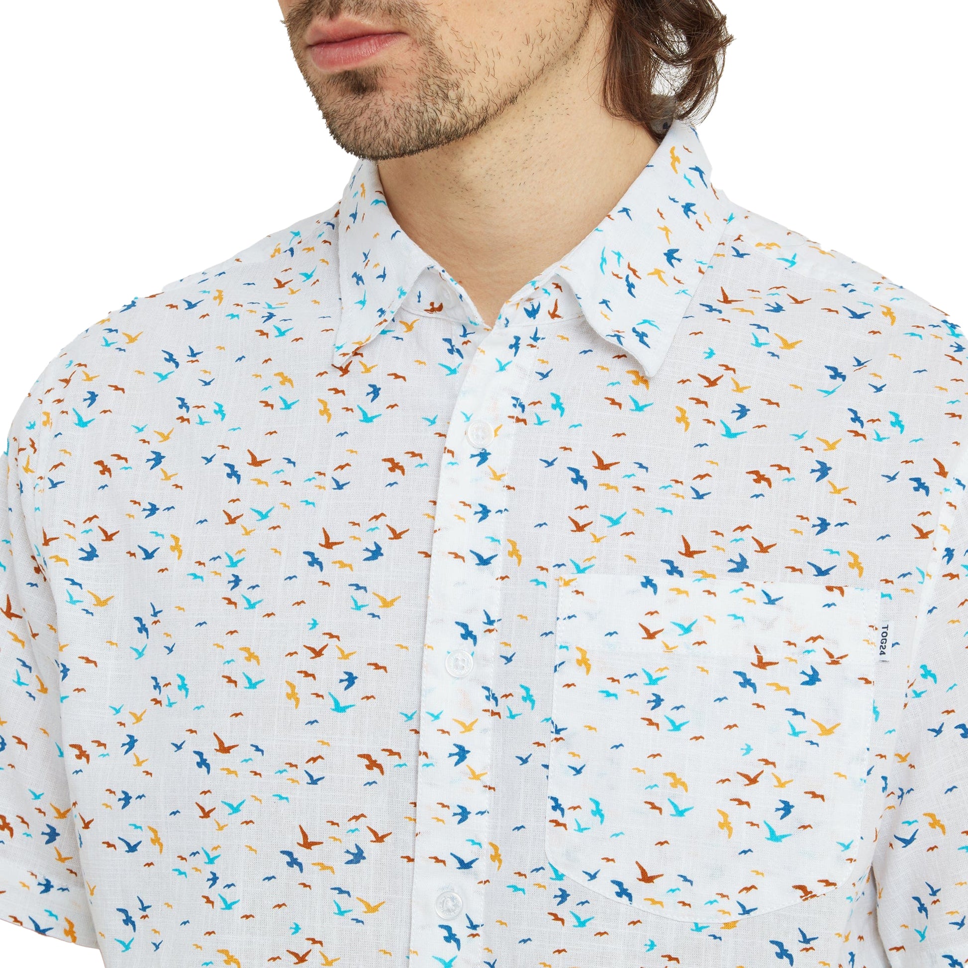 Optic White - Side - TOG24 Mens Conrad Short-Sleeved Shirt