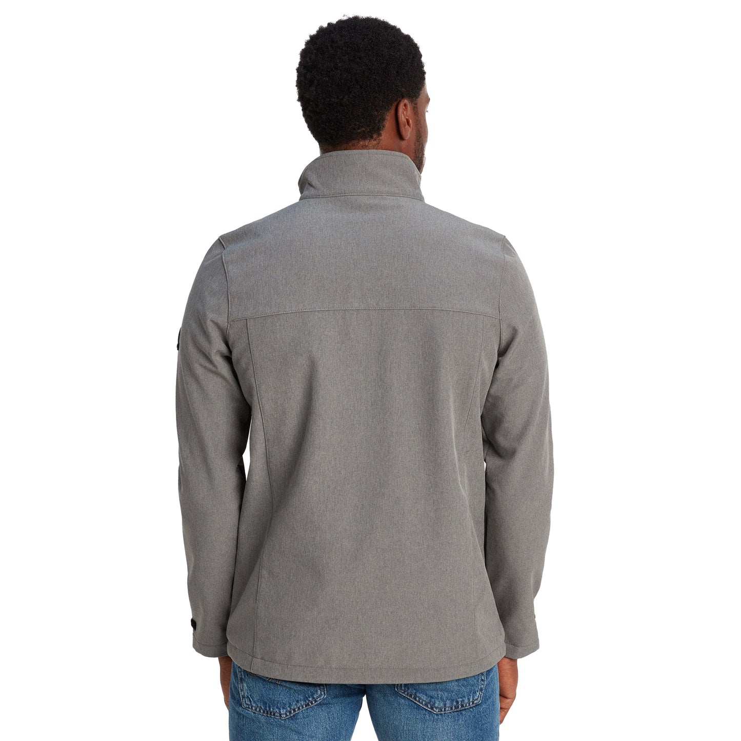 Dark Grey Marl - Back - TOG24 Mens Feizor Shower Resistant Soft Shell Jacket