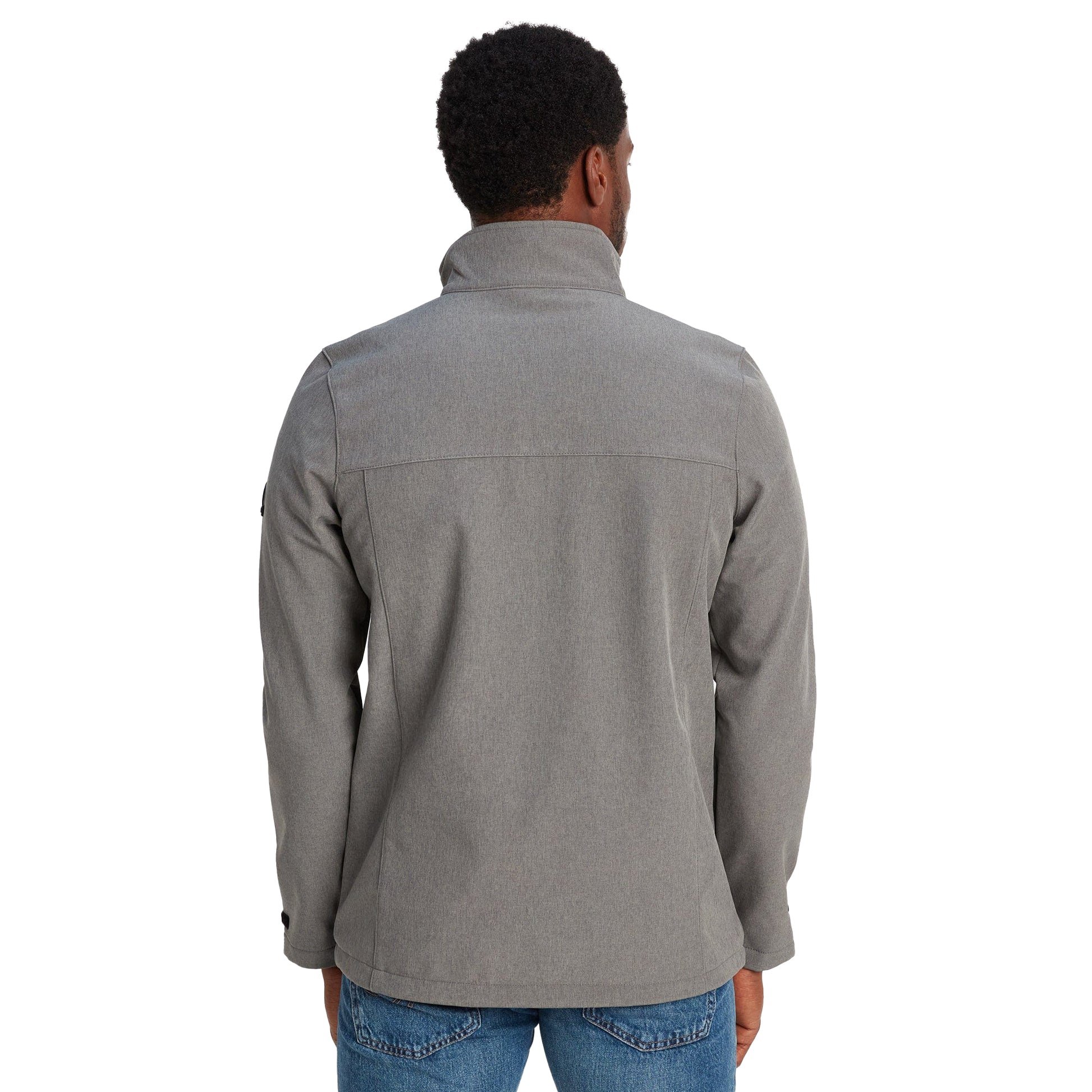 Dark Grey Marl - Back - TOG24 Mens Feizor Shower Resistant Soft Shell Jacket
