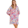Multicoloured - Side - TOG24 Womens-Ladies Launder Flowers Long-Sleeved Shirt Dress
