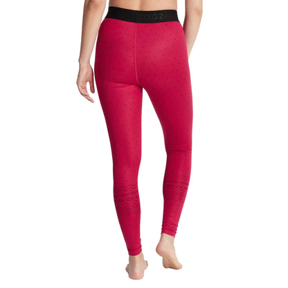 Cerise - Back - TOG24 Womens-Ladies Snowdon Fair Isle Thermal Base Layer Leggings