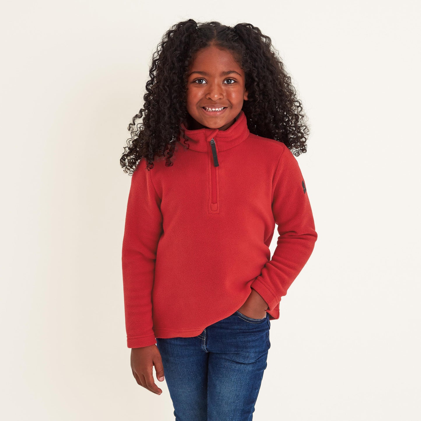 Chilli Red - Front - TOG24 Childrens-Kids Toffolo Zip Neck Fleece Top