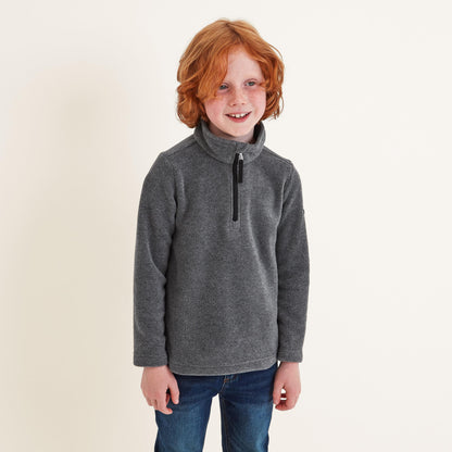 Grey Marl - Front - TOG24 Childrens-Kids Toffolo Zip Neck Fleece Top