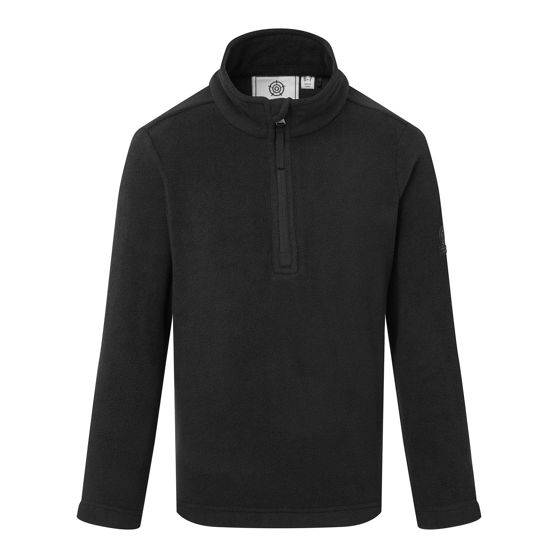 Black - Front - TOG24 Childrens-Kids Toffolo Zip Neck Fleece Top