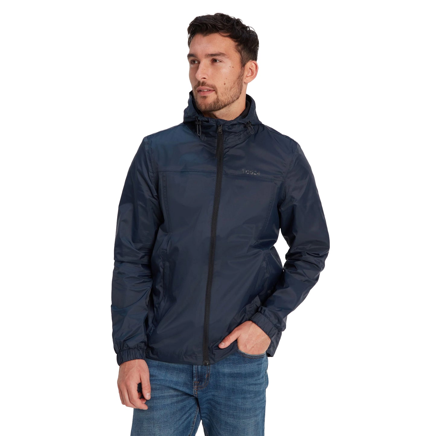 Navy - Side - TOG24 Mens Craven Milatex Packaway Waterproof Jacket