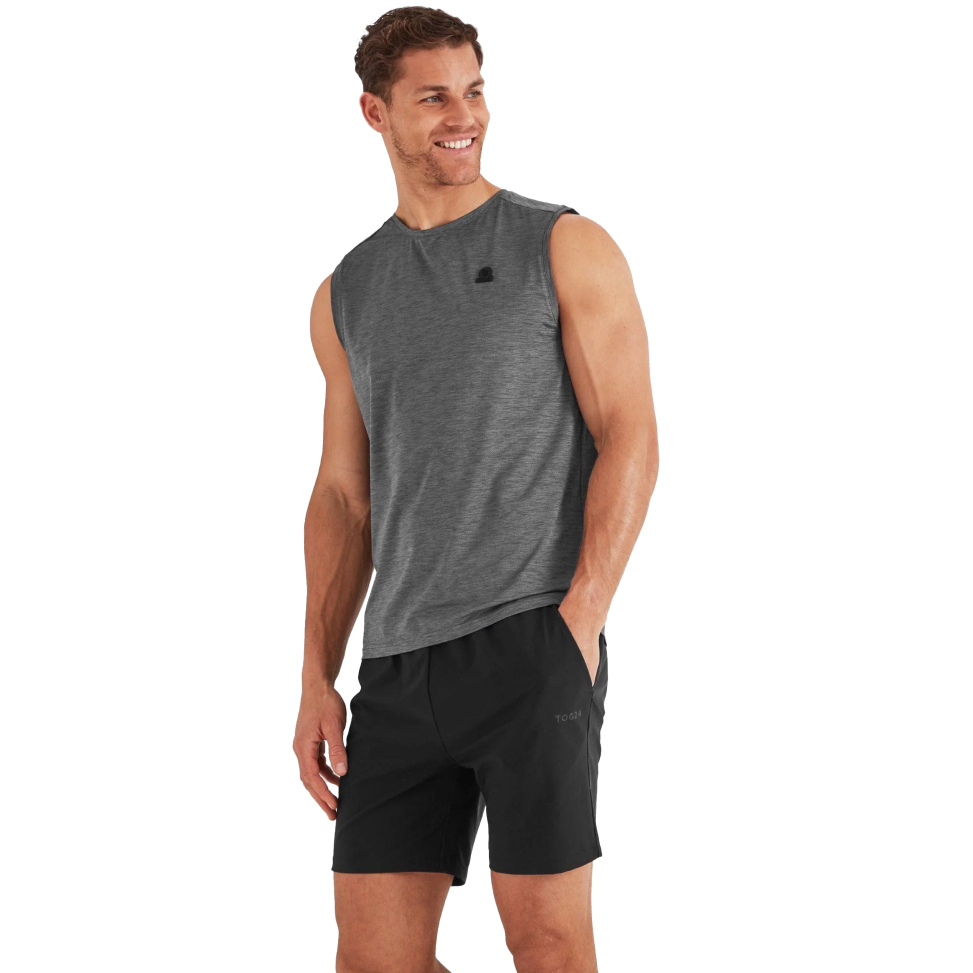 Soot Grey Marl - Side - TOG24 Mens Scope Technical Vest Top