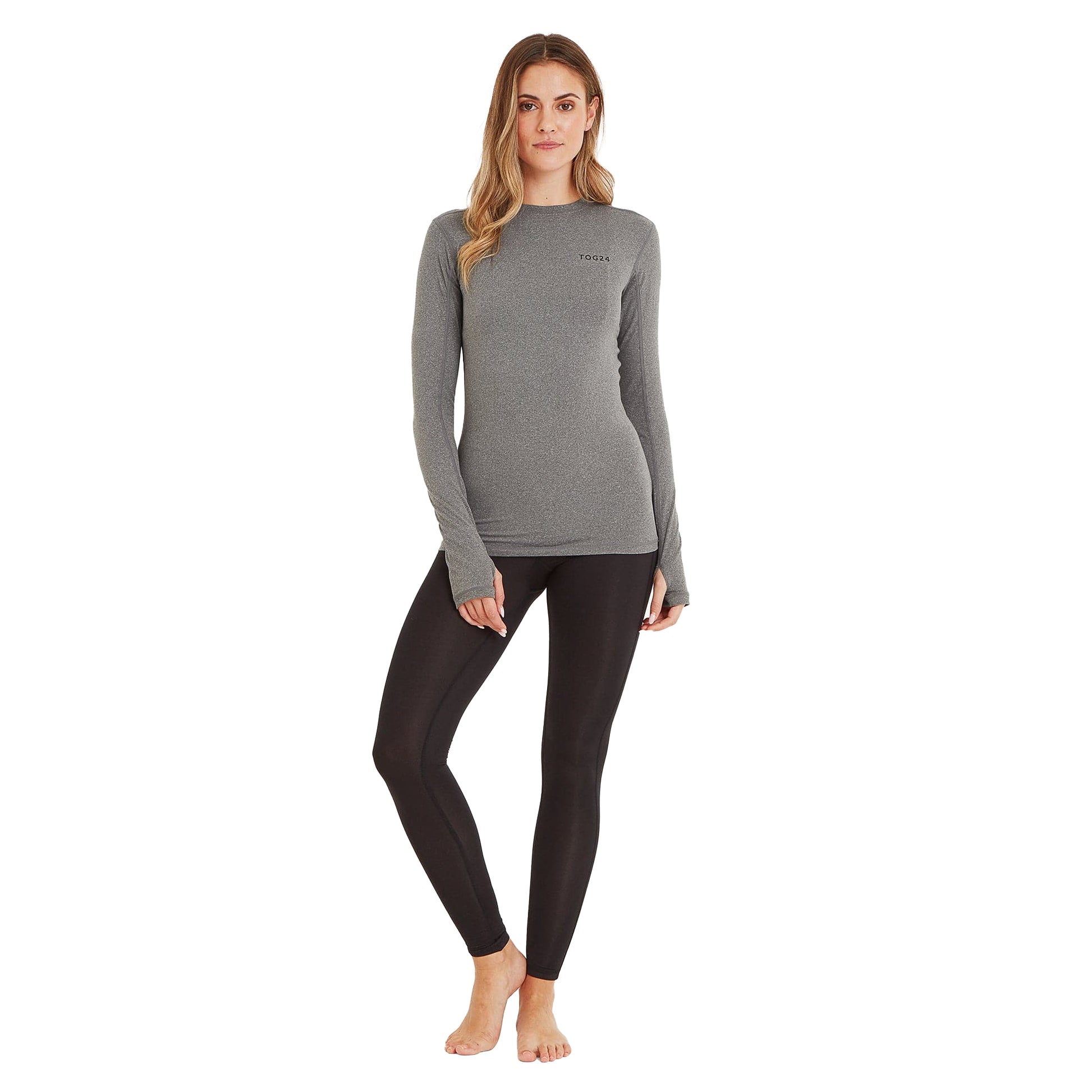Grey Marl - Lifestyle - TOG24 Womens-Ladies Snowdon Crew Neck Thermal Top
