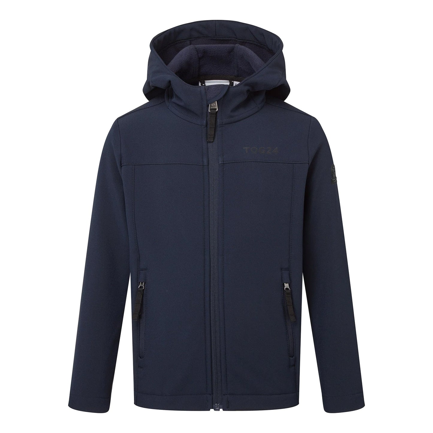 Navy - Front - TOG24 Childrens-Kids Koroma Softshell Hooded Jacket