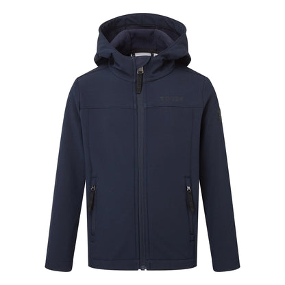 Navy - Front - TOG24 Childrens-Kids Koroma Softshell Hooded Jacket