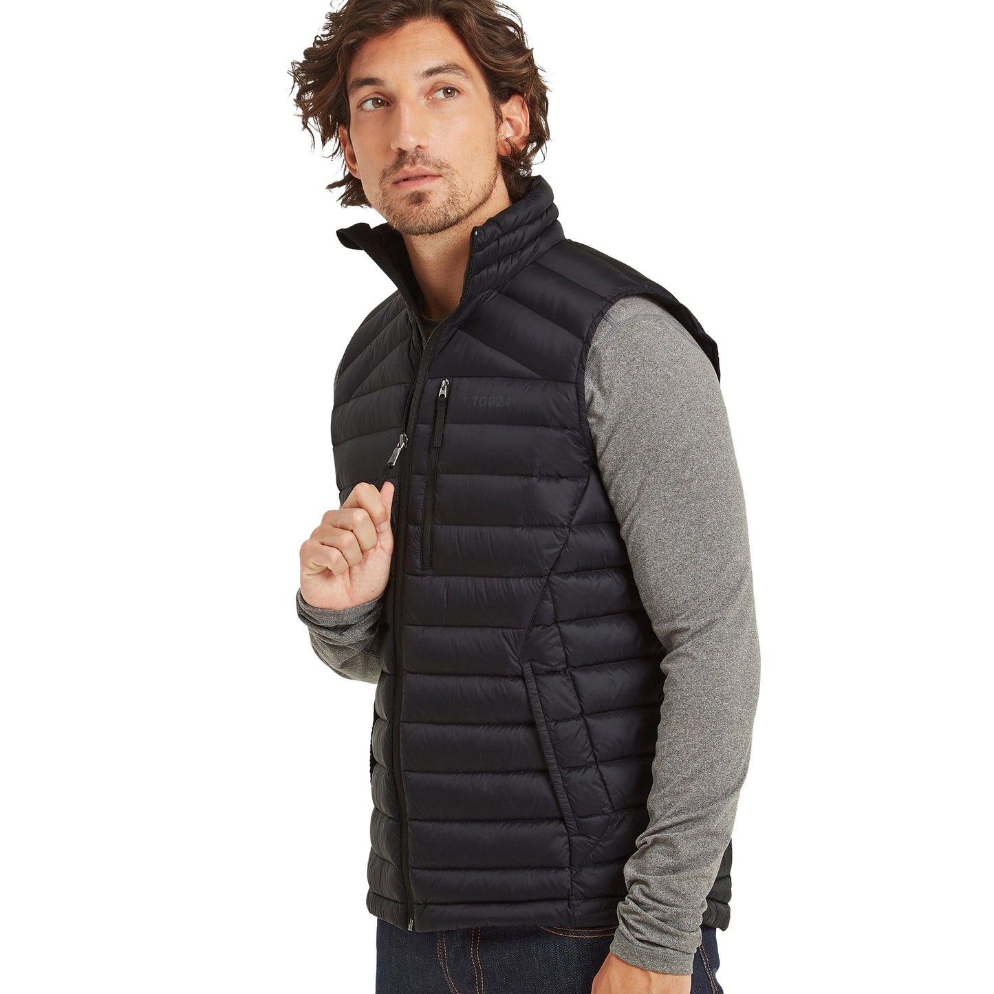 Black - Side - TOG24 Mens Drax Down Gilet