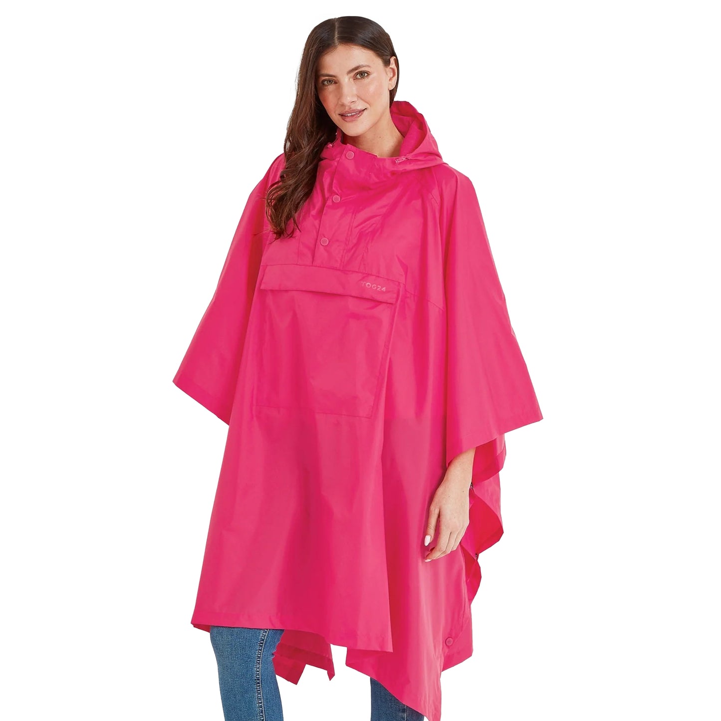 Magenta Pink - Side - TOG24 Unisex Adult Drench Poncho