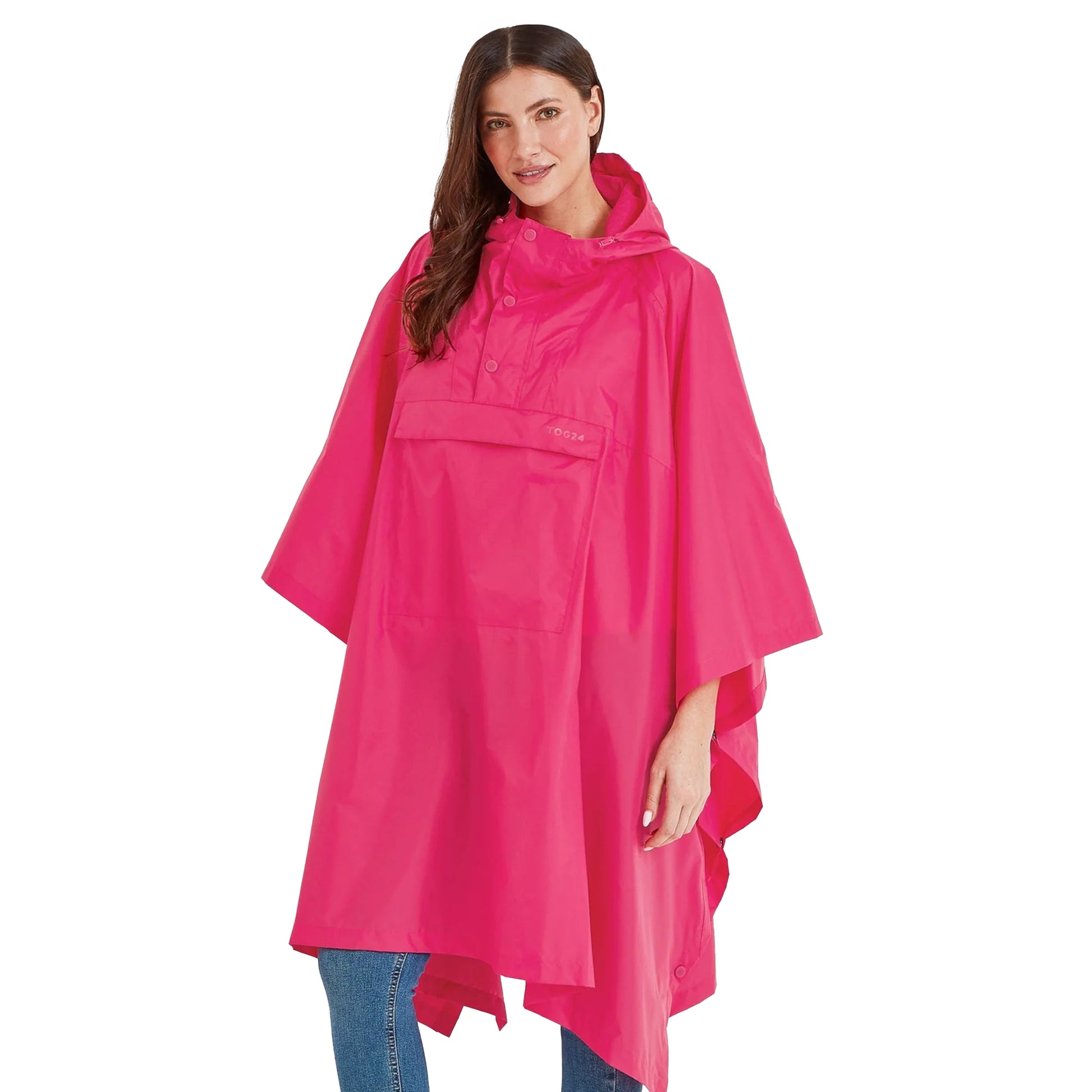 Magenta Pink - Side - TOG24 Unisex Adult Drench Poncho