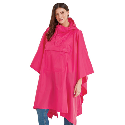 Magenta Pink - Side - TOG24 Unisex Adult Drench Poncho