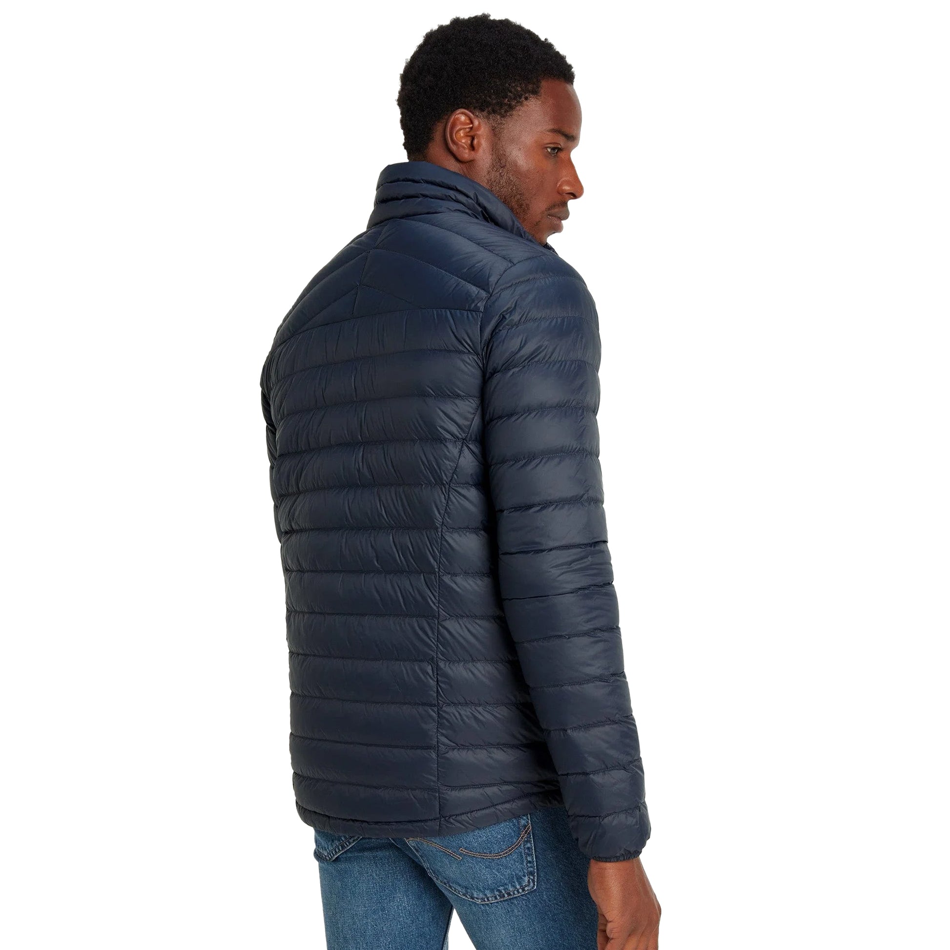 Navy - Back - TOG24 Mens Down Funnel Neck Padded Jacket