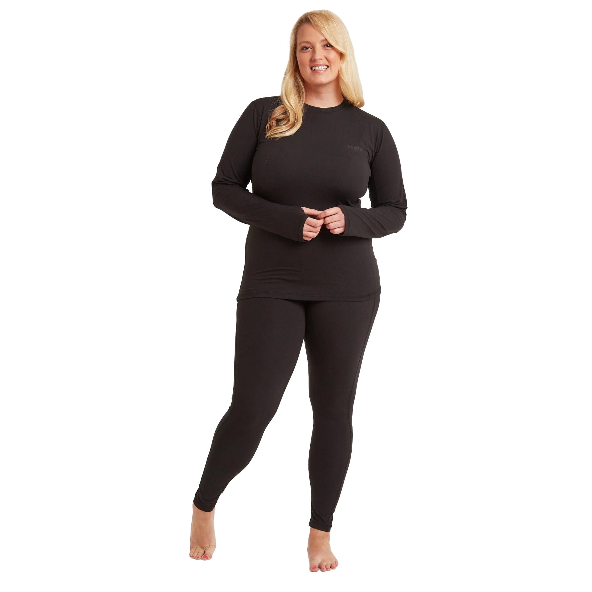 Black - Side - TOG24 Womens-Ladies Snowdon Thermal Leggings