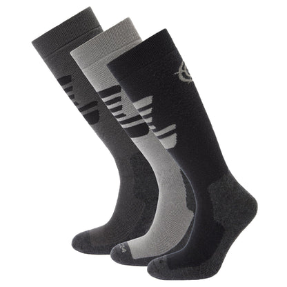 Black-Soot Grey-Moon Grey - Front - TOG24 Mens Bergenz Ski Socks (Pack of 3)