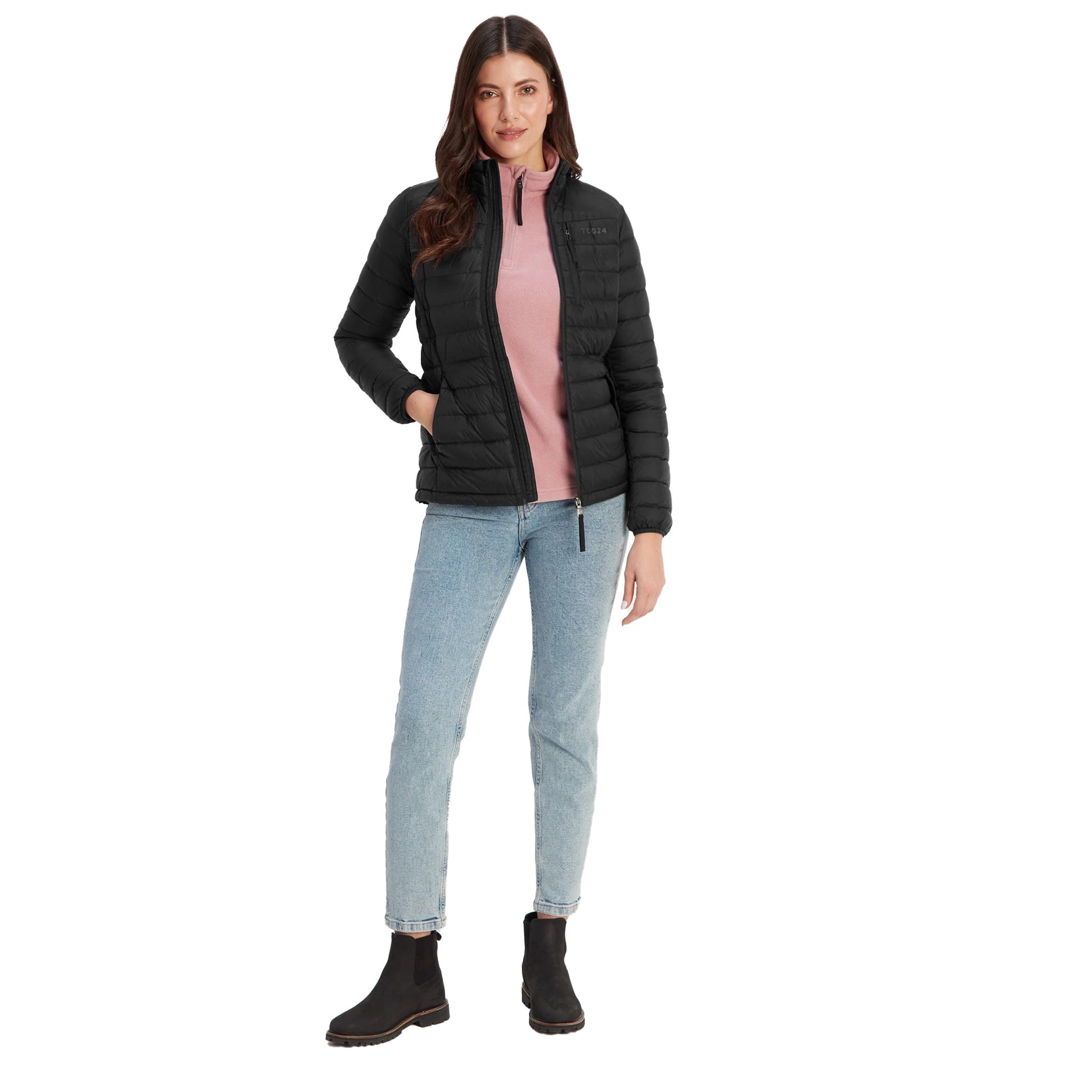 Black - Lifestyle - TOG24 Womens-Ladies Drax Funnel Neck Down Jacket