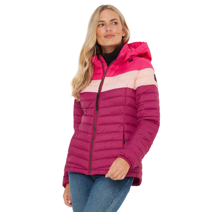 Raspberry-Magenta Pink - Side - TOG24 Womens-Ladies Garriston Colour Block Padded Jacket