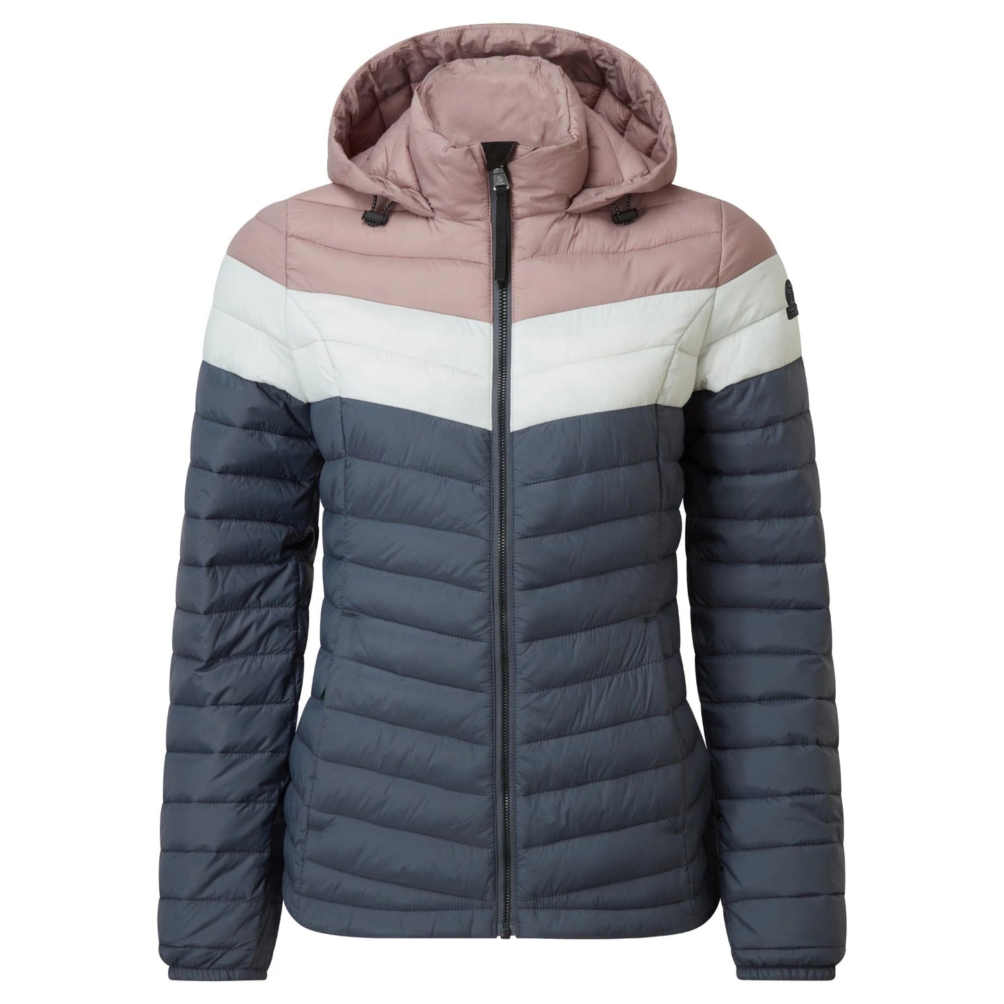 Washed Blue-Pink - Front - TOG24 Womens-Ladies Garriston Colour Block Padded Jacket