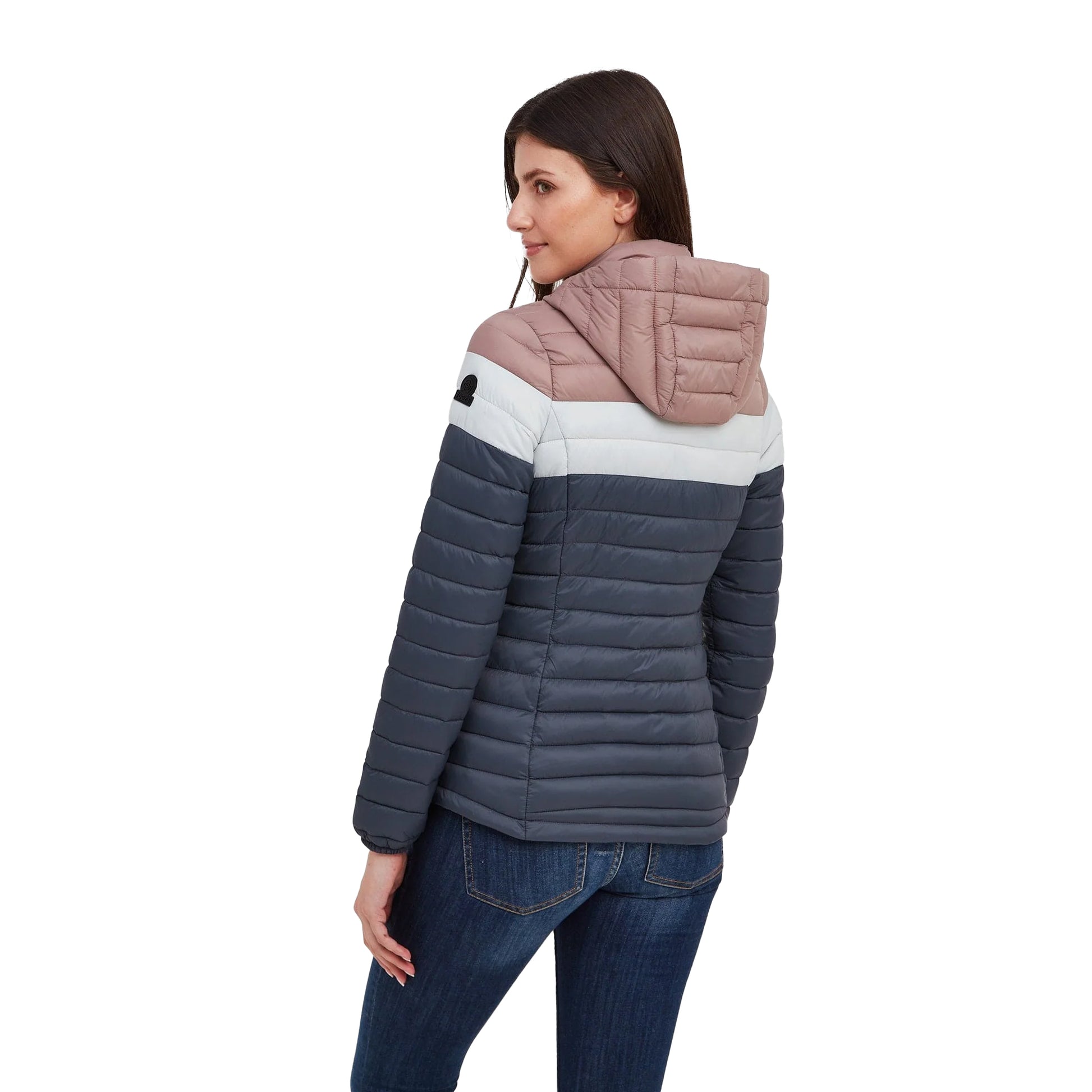 Washed Blue-Pink - Back - TOG24 Womens-Ladies Garriston Colour Block Padded Jacket