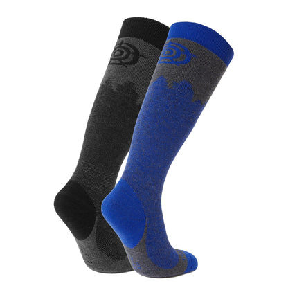 Black-Royal Blue - Back - TOG24 Mens Aprica Ski Socks (Pack of 2)