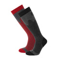 Black-Chilli Red - Front - TOG24 Mens Aprica Ski Socks (Pack of 2)