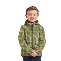 Leaf Green-Dark Leaf Green - Side - TOG24 Childrens-Kids Copley Camouflage Packaway Waterproof Jacket