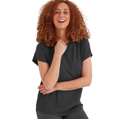 Black Marl - Side - TOG24 Womens-Ladies Bursell Bamboo Technical Top